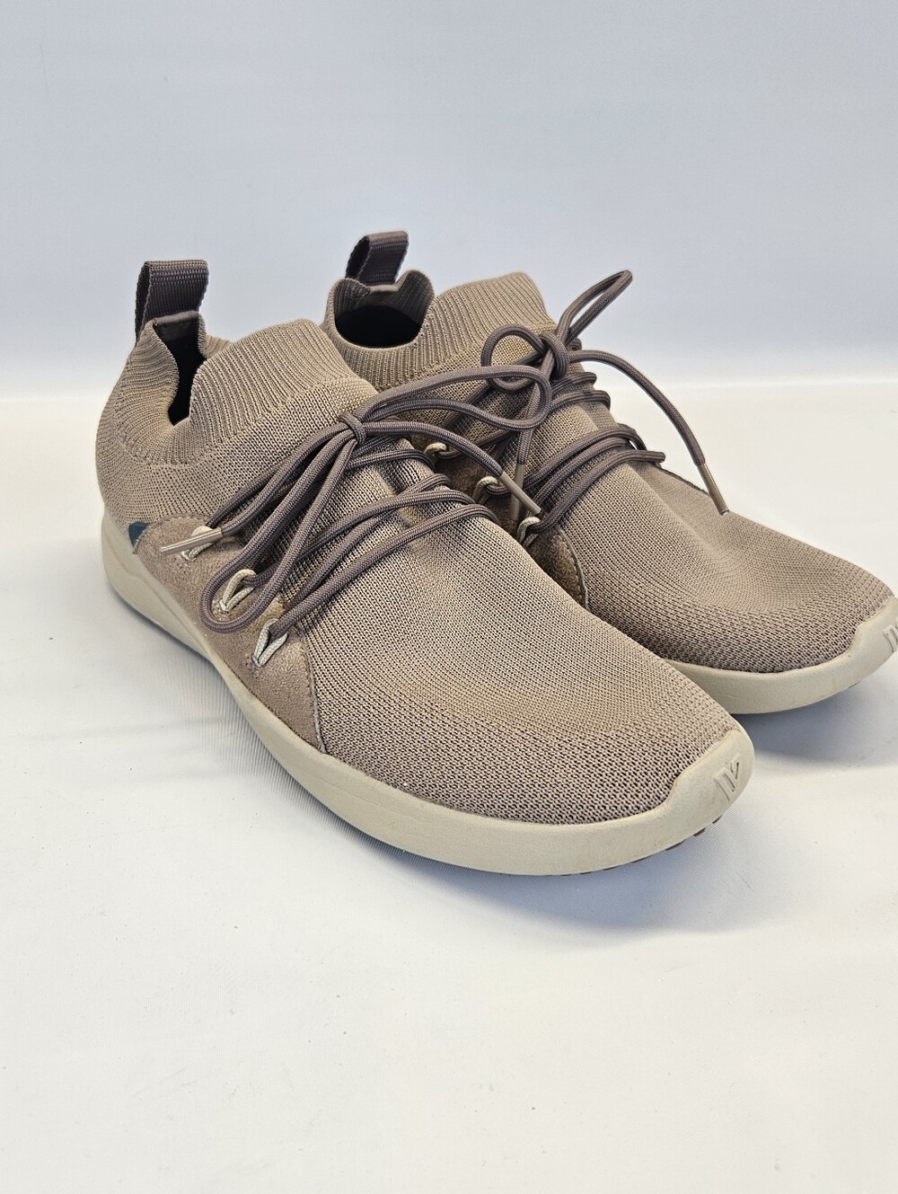 Vessi Cityscape Sneakers Womens 8 Taupe Knit Lace Up Shoes Slip On